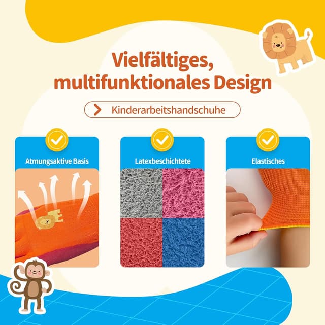 Thumbnail 1 de Migliore Wear Kinder Arbeitshandschuhe 3 Paar