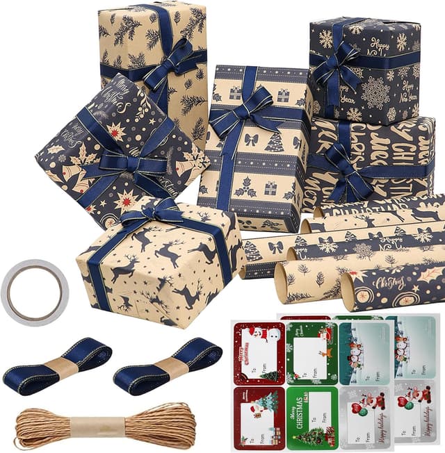 Imagen de YankMooM 12 Sheets Christmas Wrapping Paper 70x50cm en OfertitasTOP