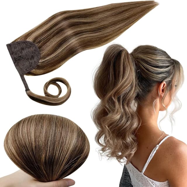 Detalle de RUNATURE Extension Coda in capelli umani Veri Biondo 18 (45 cm) #18P613