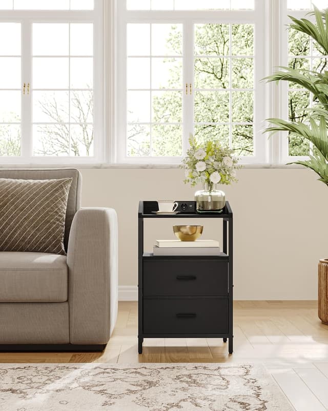 Thumbnail 1 de Hzuaneri NS36104B Table de chevet 2 tiroirs