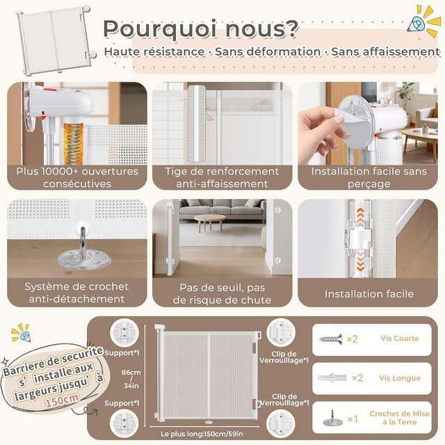 Thumbnail 2 de Ycozy Barrière Sans Percage 0–150 cm