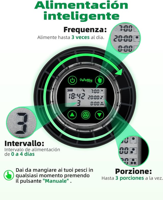 Thumbnail 4 de Papettly Mangiatoia Automatica Acquario 15 scomparti 🐟