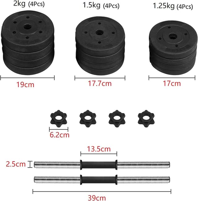 Thumbnail 1 de Yaheetech Manubri regolabili 2 kg 🏋