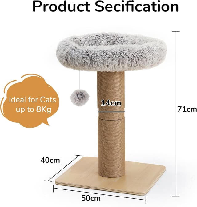 Thumbnail 1 de FUKUMARU Cat Scratching Post with Bed 53 cm 🐾