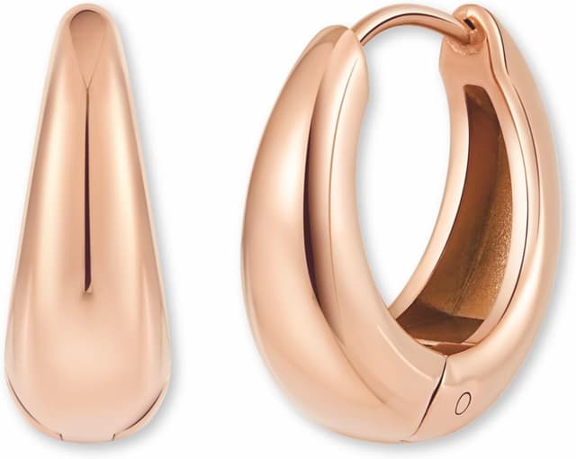 Detalle de Orecchini a cerchio in acciaio inox da donna: mini 18 mm impermeabili e anallergici (oro 18K, oro rosa o argento)
