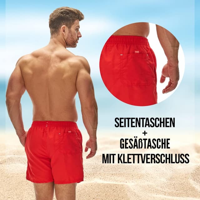 Detalle 2 de Zagano Adam Lipski Badehose Herren schnelltrocknend – Boardshorts mit Kordel & Mesh-Einsätzen (S–6XL)