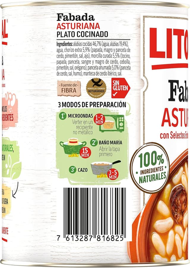 Thumbnail 7 de LITORAL Fabada Asturiana Sin Gluten 🍲 Pack 6x420 g