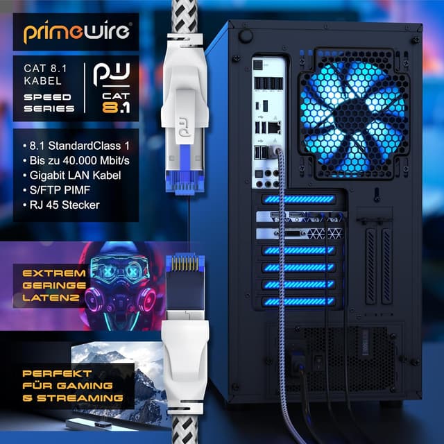 Detalle 2 de CSL CAT 8.1 Netzwerkkabel 5 m weiß