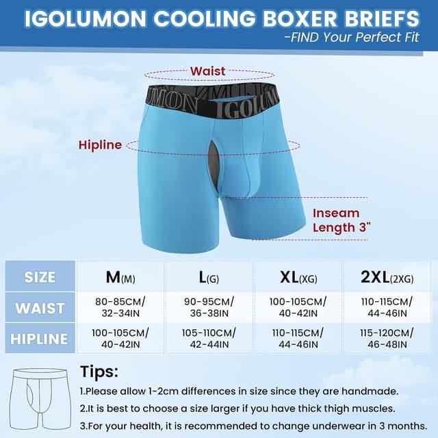 Detalle de IGOLUMON Bamboo men’s boxers shorts multipack with fly (95% bamboo rayon)