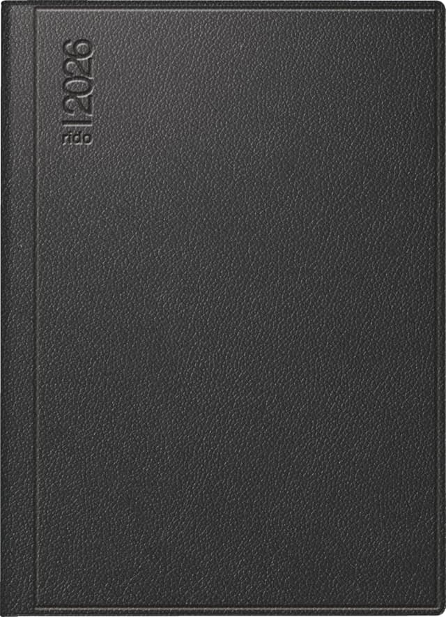Detalle de rido/idé Taschenkalender Mod. Technik III '26 A6 Leder schwarz