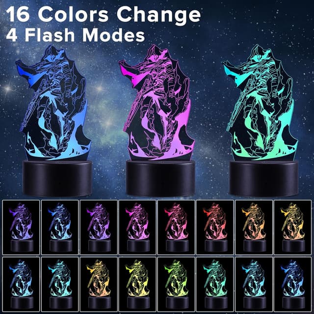 Detalle 2 de QQAAMZ Valorant Reyna 3D LED Nachtlicht