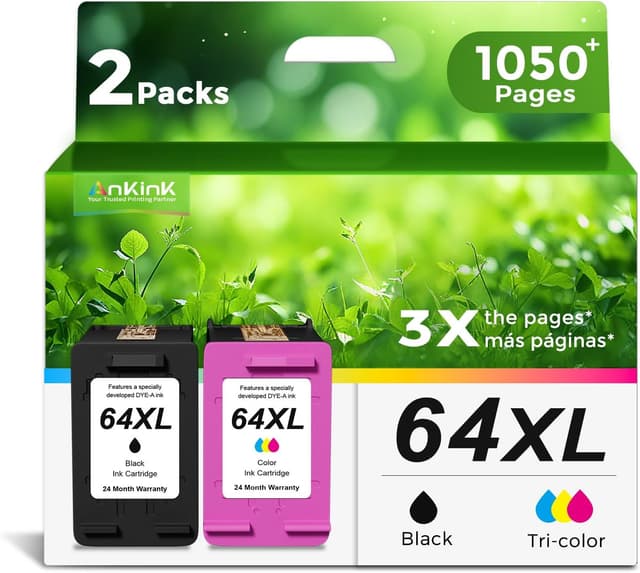 Detalle de HP 64XL Black Ink Cartridge 2-Pack 🖨