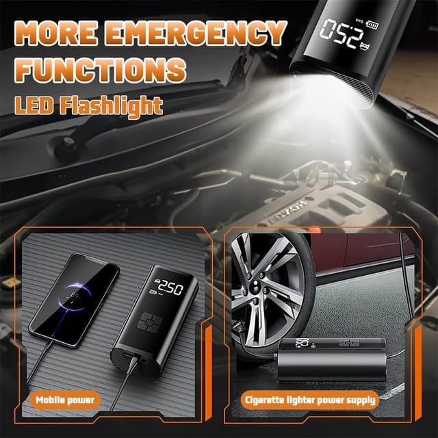 Detalle 2 de flintronic Compressore Aria Portatile Auto Senza Fili 12 V USB-C fino a 150 psi