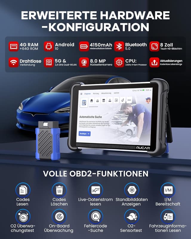 Thumbnail 5 de mucar 892BT OBD-II Diagnosegerät KI-Unterstützung