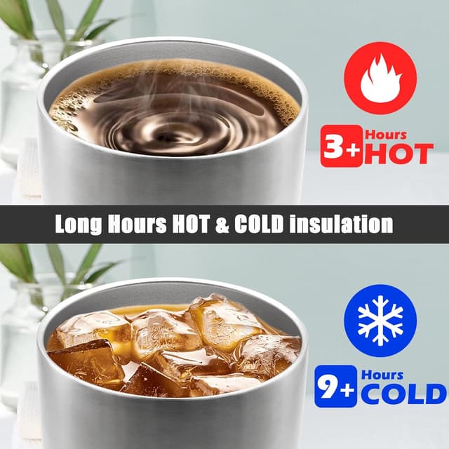 Detalle de AEPDTD 20 oz Coffee Travel Tumbler (Stainless Steel Double-Wall Vacuum) with Lid — 8-Pack