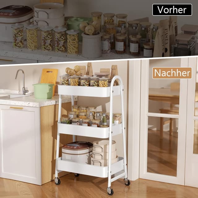 Detalle 2 de StowBin rollcarrello in metallo 3 ripiani