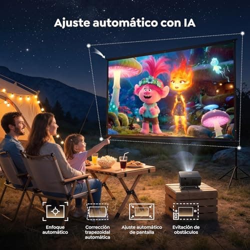 Detalle 2 de Proyector TOPTRO TP3 4K con Google TV, auto focus y keystone, WiFi 6 y Bluetooth