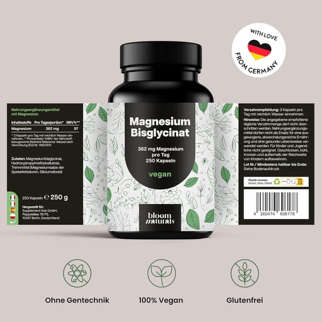 Thumbnail 5 de Magnesium Bisglycinat Hochdosiert 250 Kapseln