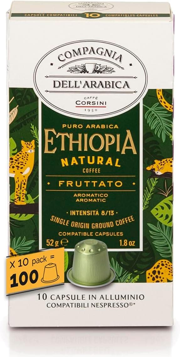 Detalle de Caffè Corsini Ethiopia 100 capsule compatibili Nespresso, 100% Arabica (intensità 8/13)