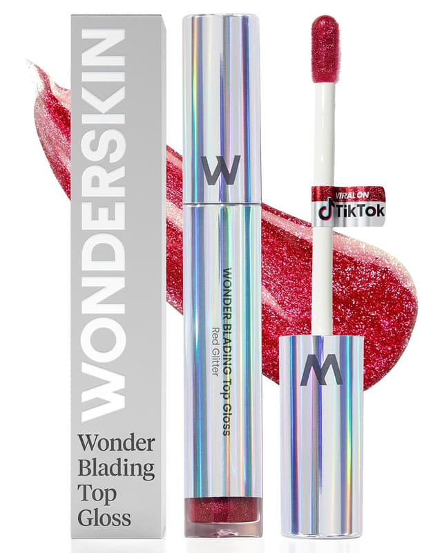 Imagen de Wonderskin Lip Gloss Blading Top Gloss Red Glitter 3D en OfertitasTOP