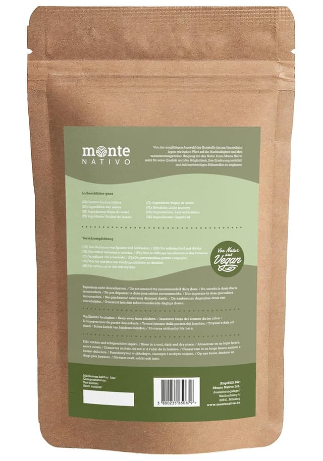 Detalle 2 de Getrocknete Lorbeerblätter Monte Nativo (250 g) – gerebelt, aromatisch zum Kochen und Würzen