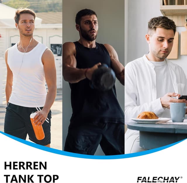 Thumbnail 1 de Falechay 3er Pack Unterhemd Herren 100% Baumwolle