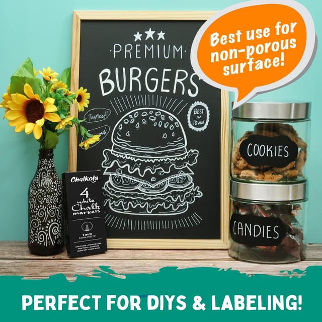 Thumbnail 4 de Lot de 4 marqueurs craie blanche 1 mm