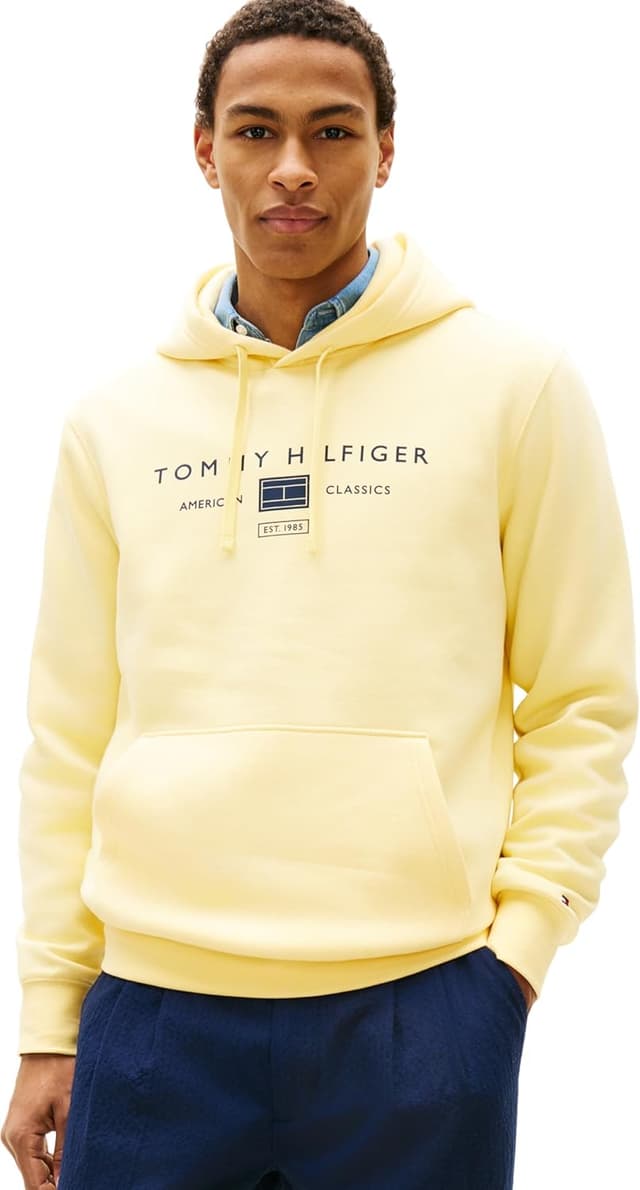 Detalle de Tommy Hilfiger Brand Love TR Mono Stack Hoody con cappuccio da uomo