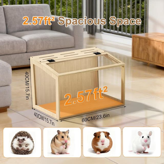 Thumbnail 2 de BingoPaw Jaula Hámster 60x40x40cm con LED