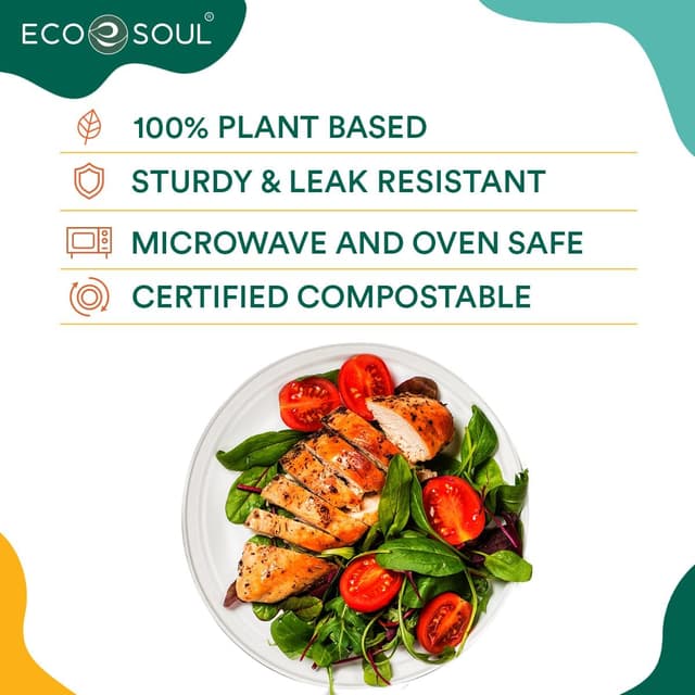 Detalle de ECO SOUL paper plates 25cm, 10 inch