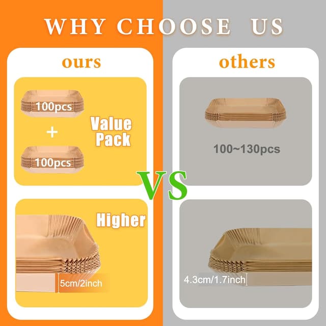 Thumbnail 2 de 200PCS Air Fryer Liners for Ninja 8.6 x 5.5 in