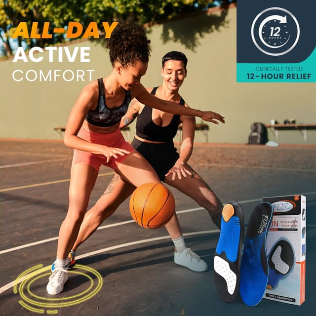 Detalle 2 de PCSsole orthotic insoles with high & medium arch support for flat feet and plantar fasciitis