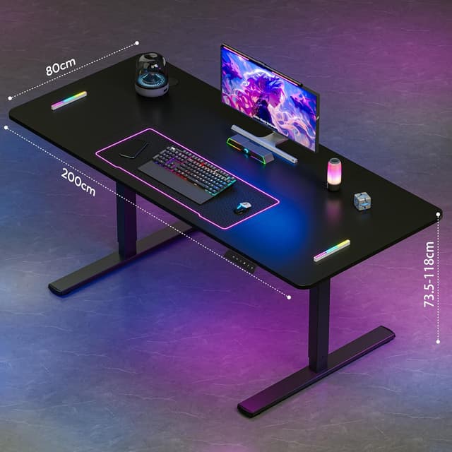 Detalle de SANODESK Scrivania Gaming regolabile 200x80