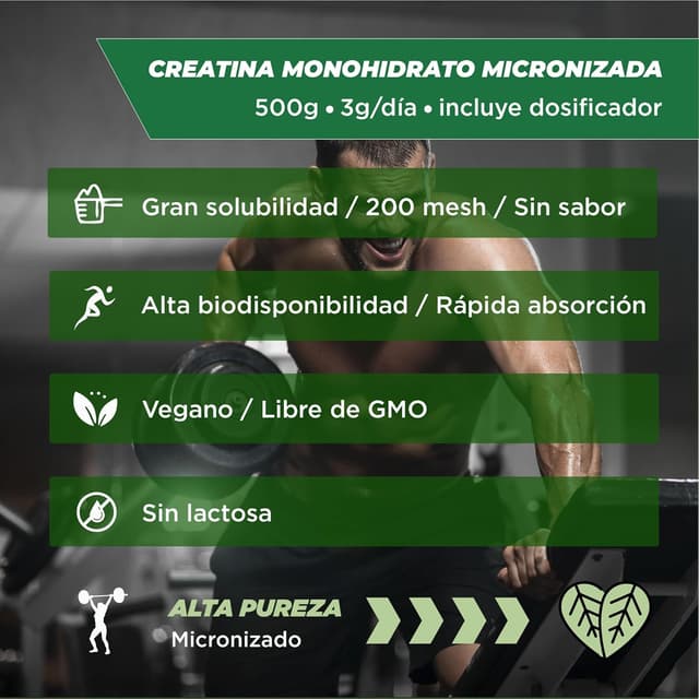 Thumbnail 3 de Pura Creatina Monohidratada Micronizada 500g - Sin Sabor 💪