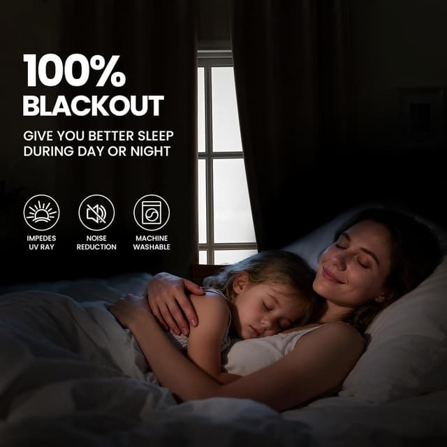 Detalle de Ystyle rideaux occultants 100% Rideau thermique (lot de 2) 140x225 cm effet lin, œillets — marron clair