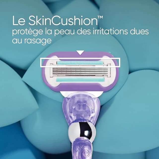 Detalle de Gillette Venus Deluxe Smooth Swirl — rasoir pour femme à 5 lames et 9 recharges SkinCushion