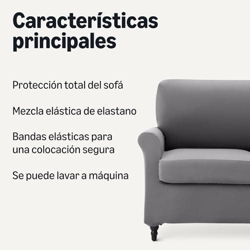 Detalle 2 de Amazon Basics Funda de sofá Spandex 3 plazas, gris oscuro 🛋