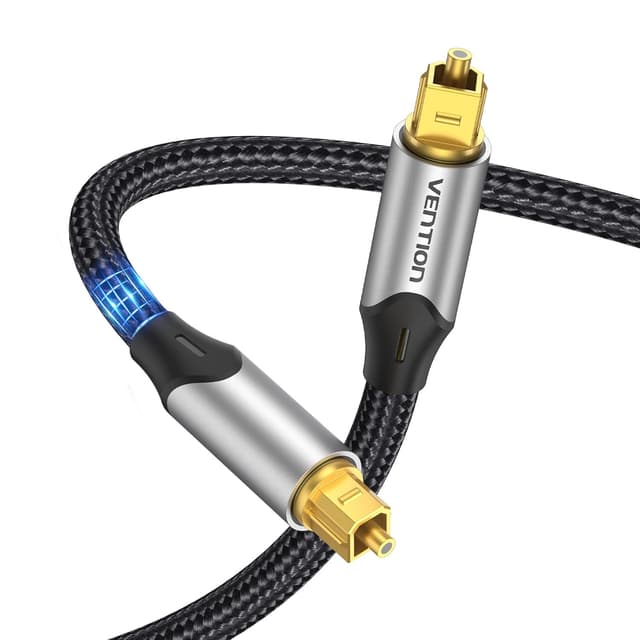 Detalle de VENTION 2M Optical Audio Cable (Toslink) for Soundbar to TV – Gold-Plated S/PDIF Digital Link