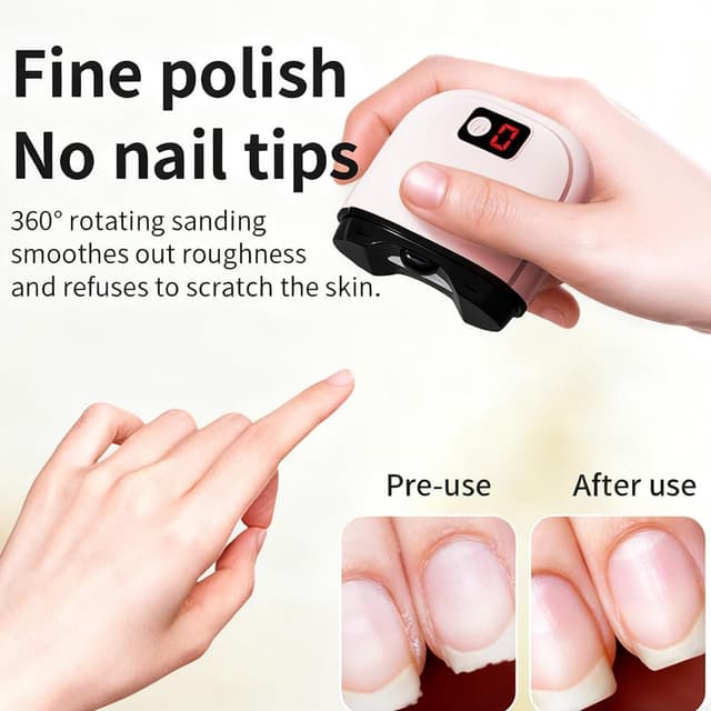 Detalle 2 de Tagliaunghie elettrico + tagliaunghie obliquo con LED (3 velocità) rosa