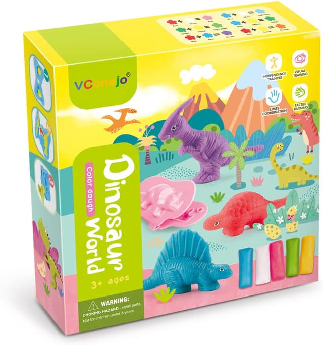 Detalle de VConejo Color Dough Toys Dough Accessories Set (Dinosaurs World) for Ages 2–4–8