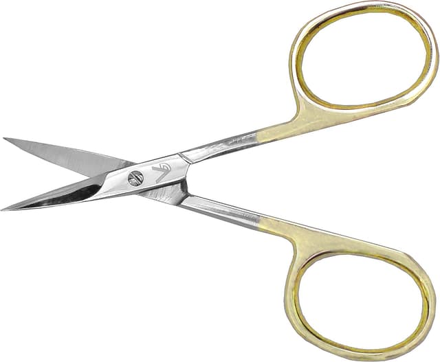 Detalle 2 de VIDA GOODS 9cm Nail Scissors with Gold Handle – precision curved manicure shears for nails, brows & facial hair