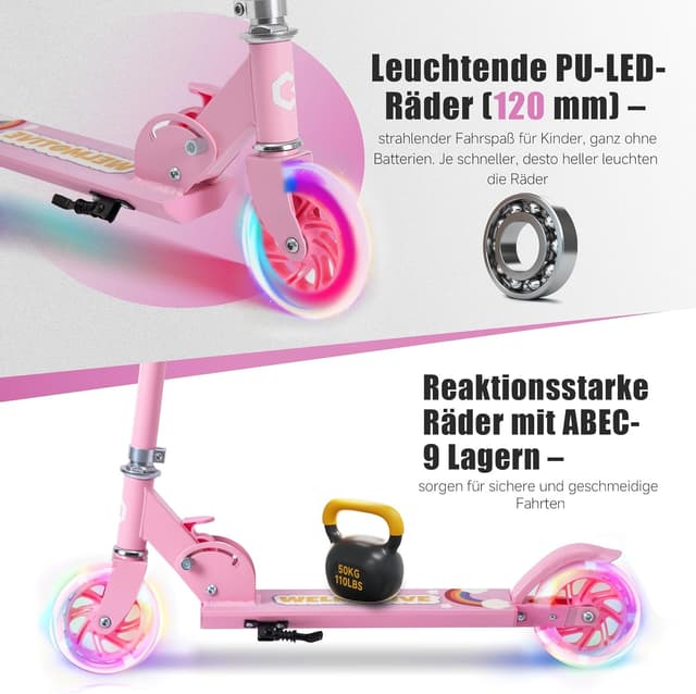 Thumbnail 2 de Roller Kinder 2 Räder LED Klappbar