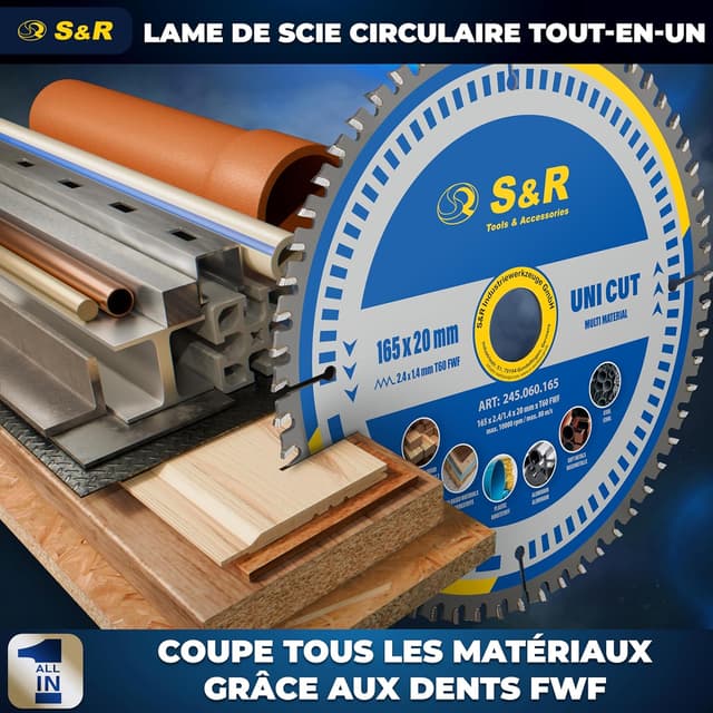 Thumbnail 4 de S&R Lame Scie Circulaire 165 x 20 mm 60 dents