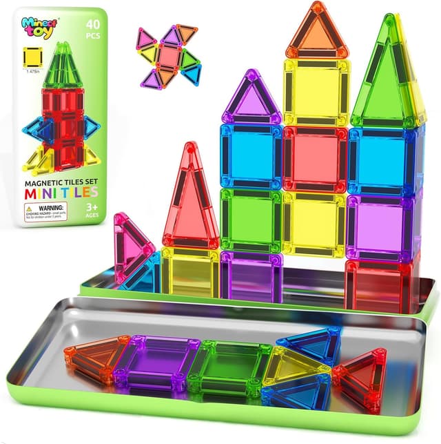 Detalle de 40PCS Mini Magnetic Tiles 40-piece set for toddlers 🧩