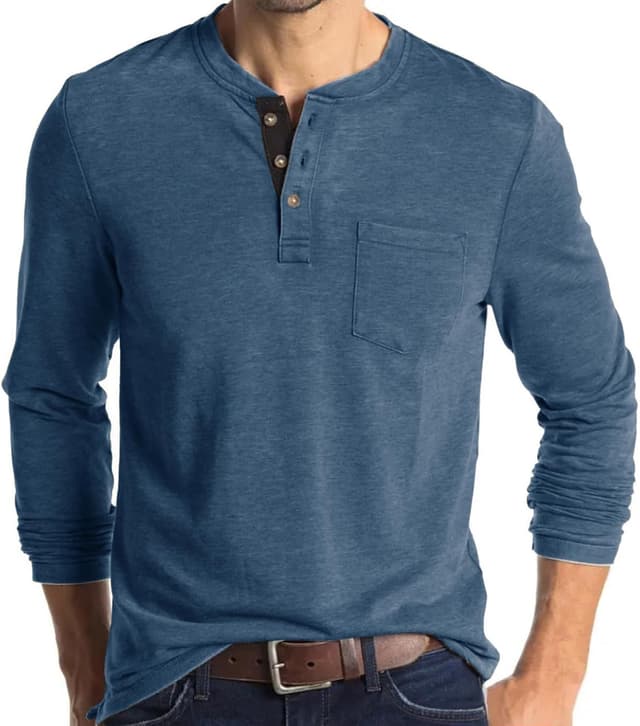 Thumbnail 6 de Henley Longsleeve Poloshirt für Männer