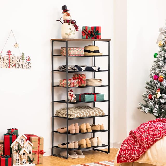 Thumbnail 1 de HOOBRO scarpiera EBF68XJ01 in stile industriale, scaffale porta scarpe a griglia fino a 21–28 paia