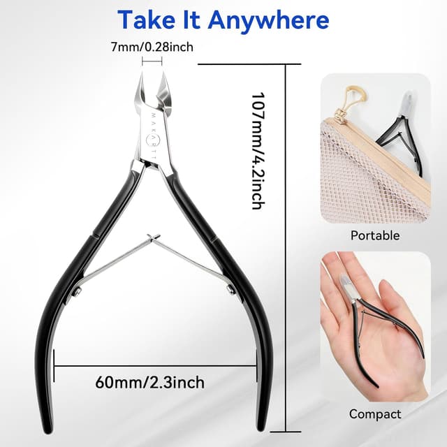 Detalle de Makartt pince à cuticules de précision : coupe-cuticules à mâchoires complètes