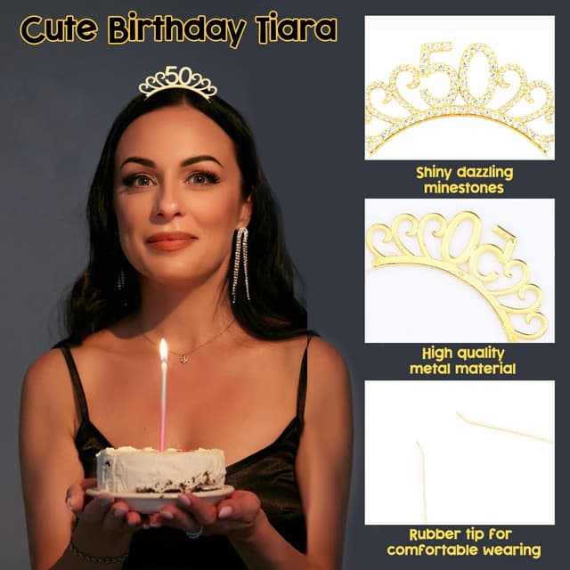 Detalle de 50th birthday sash set 160 x 10 cm