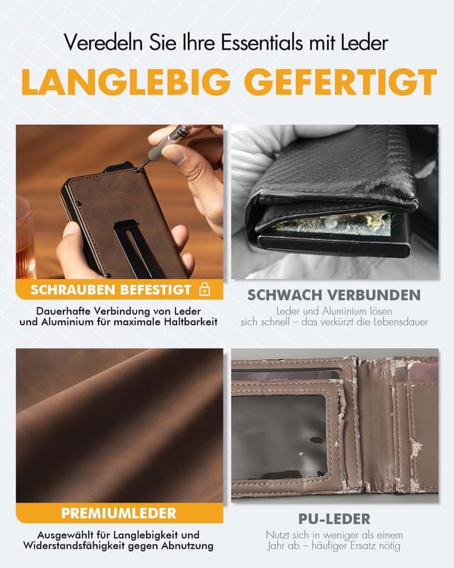 Thumbnail 4 de MYSHION Geldbörse Herren RFID Schutz 12 Karten