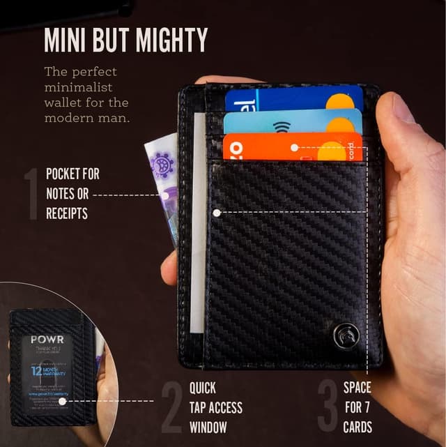 Detalle 1 de POWR Mens Wallet RFID holder 7 cards